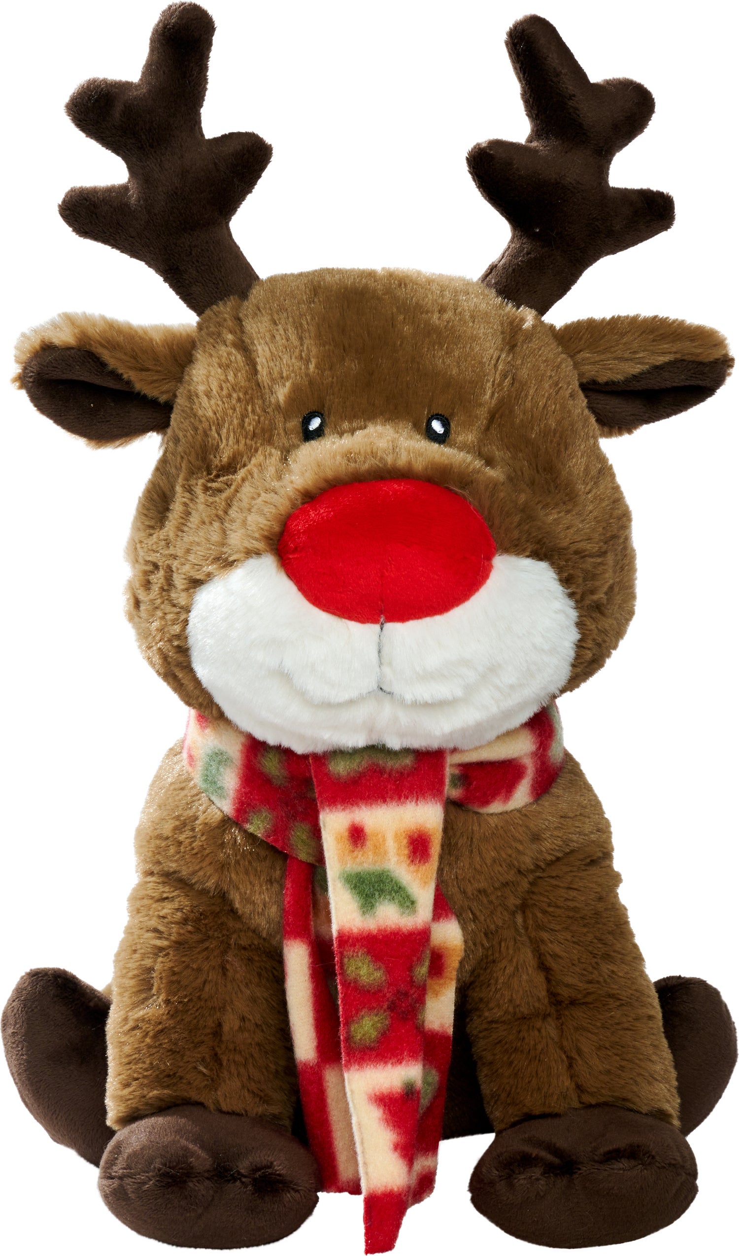 Nicotoy knuffel rendier bruin / rood / wit 20 x 20 x 30 cm