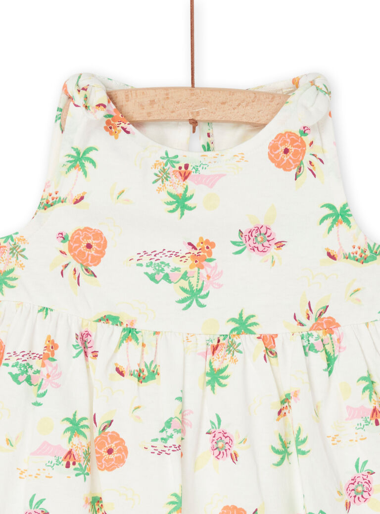 Robe écrue à imprimé fleurs