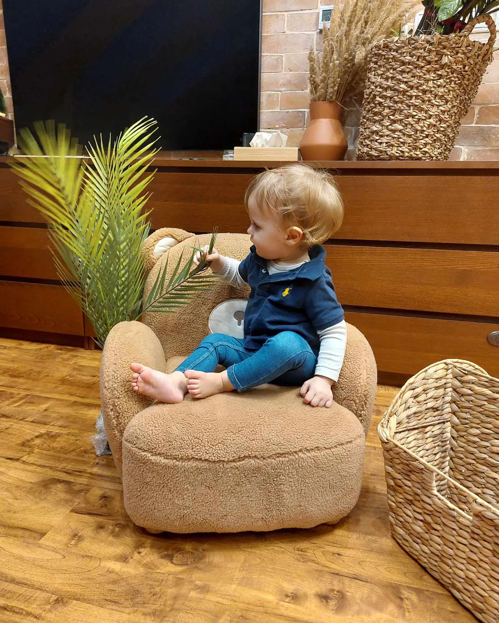 Kinderfauteuil Teddybeer BOO Bouclé Bruin