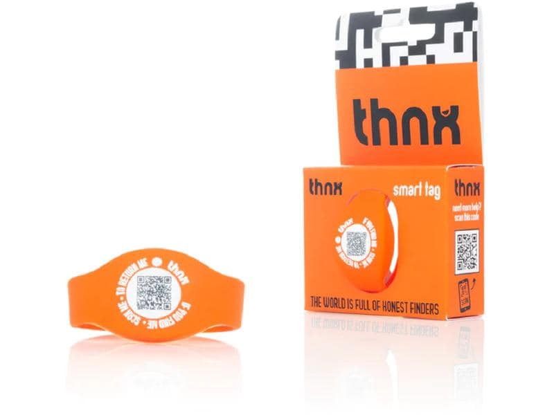 thnxtags thnx tag SOS Armband Orange Smart Tag-Armband mit kostenloser und benutzerfreundlicher App