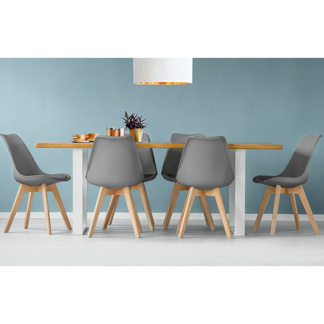 Idomya 2 Chaises Suedia gris clair - 40x54x80 cm