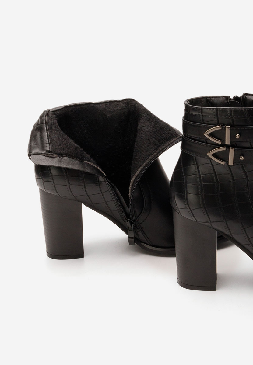 Bottines à gros talon noires Theodore