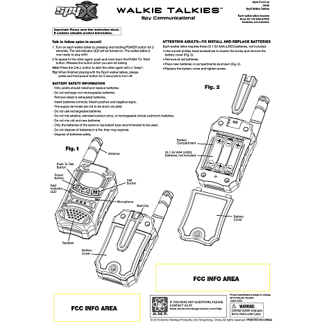 SpyX walkie talkies
