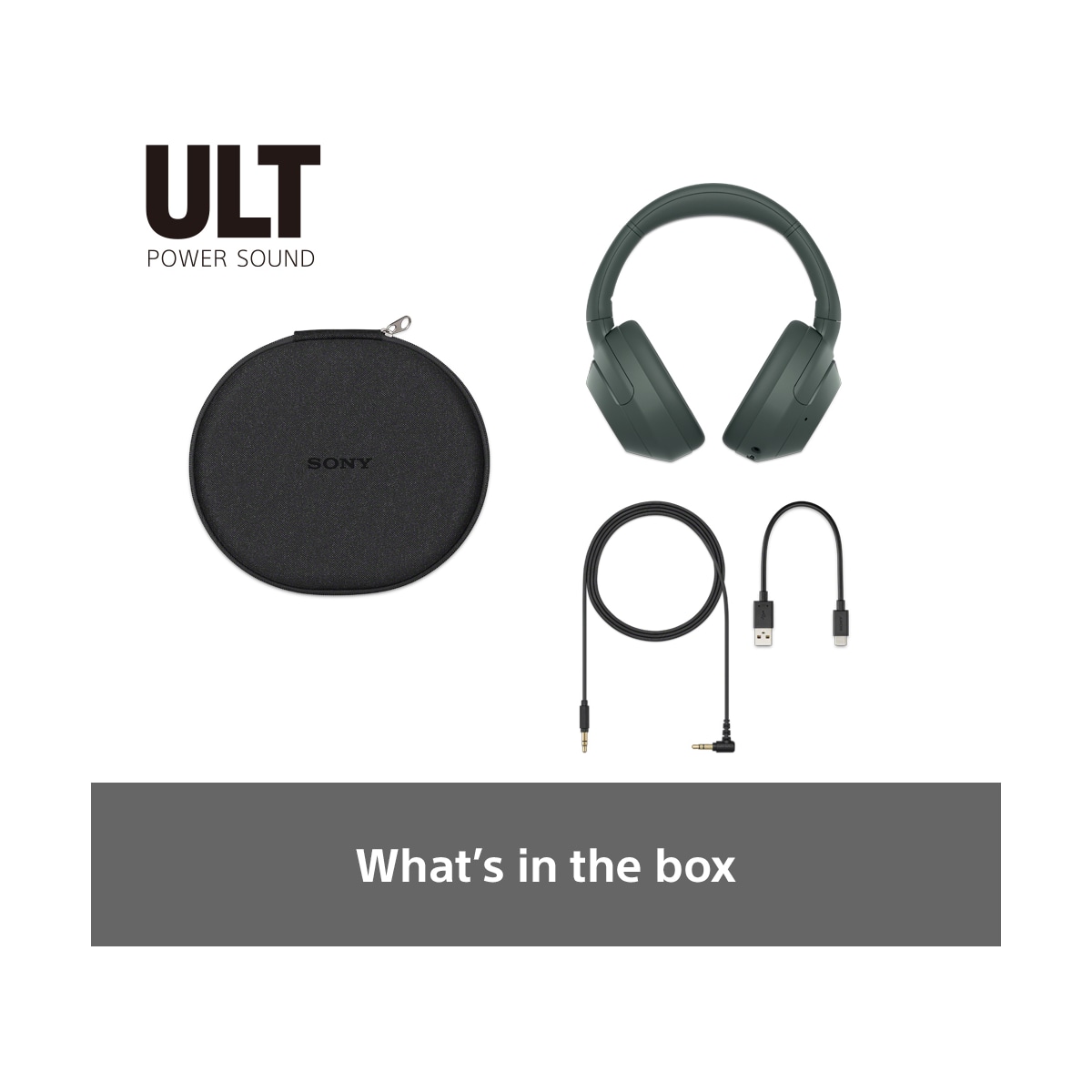 Sony ULT Wear trådløse around-ear hodetelefoner (skogsgrå)