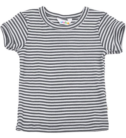 Joha Bluse k/ä - Rib - Wolle/Seide - Dunkelgrau