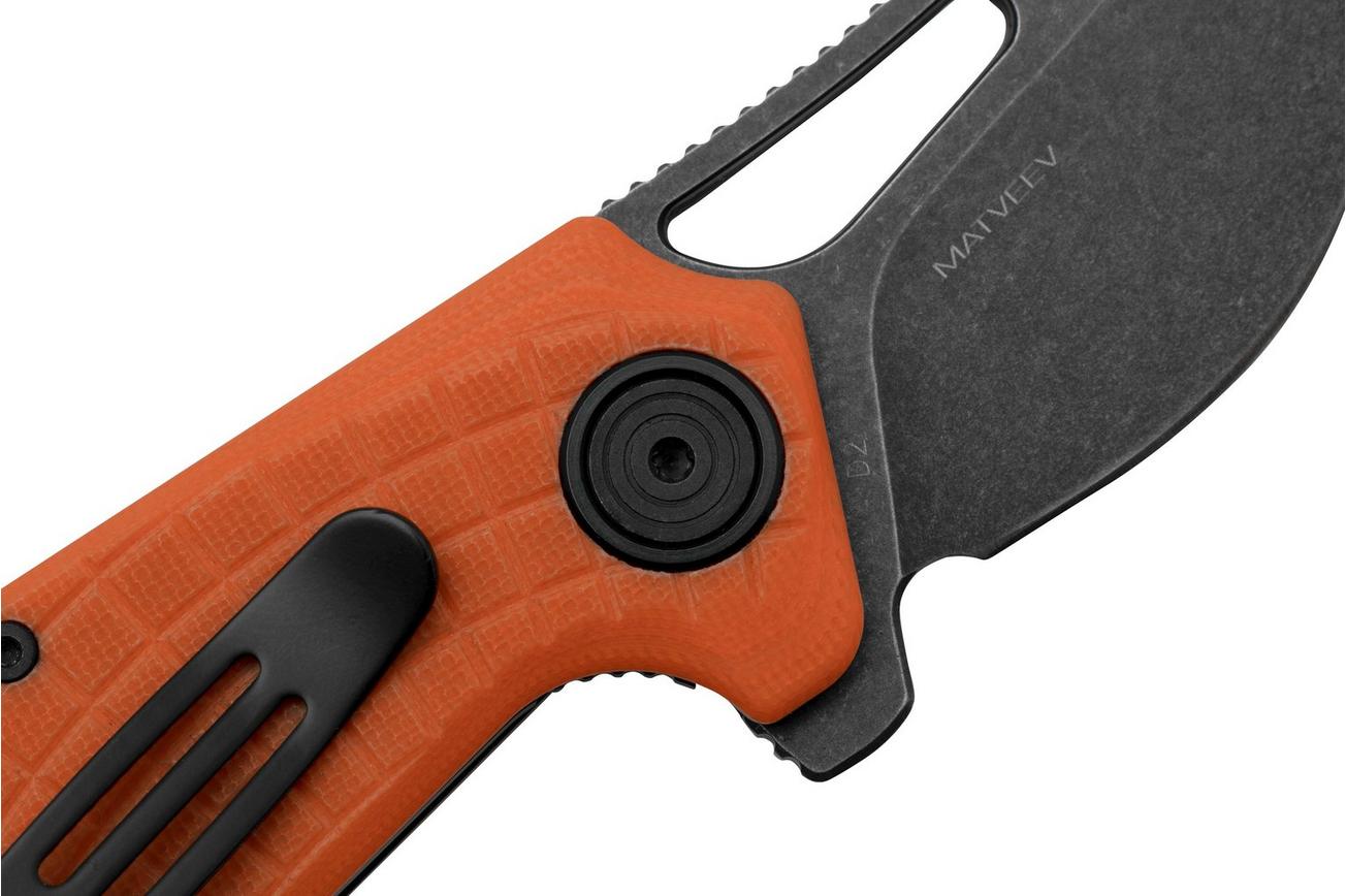 Black Fox Puck BF-761OR Blackwashed D2 Orange G10, zakmes