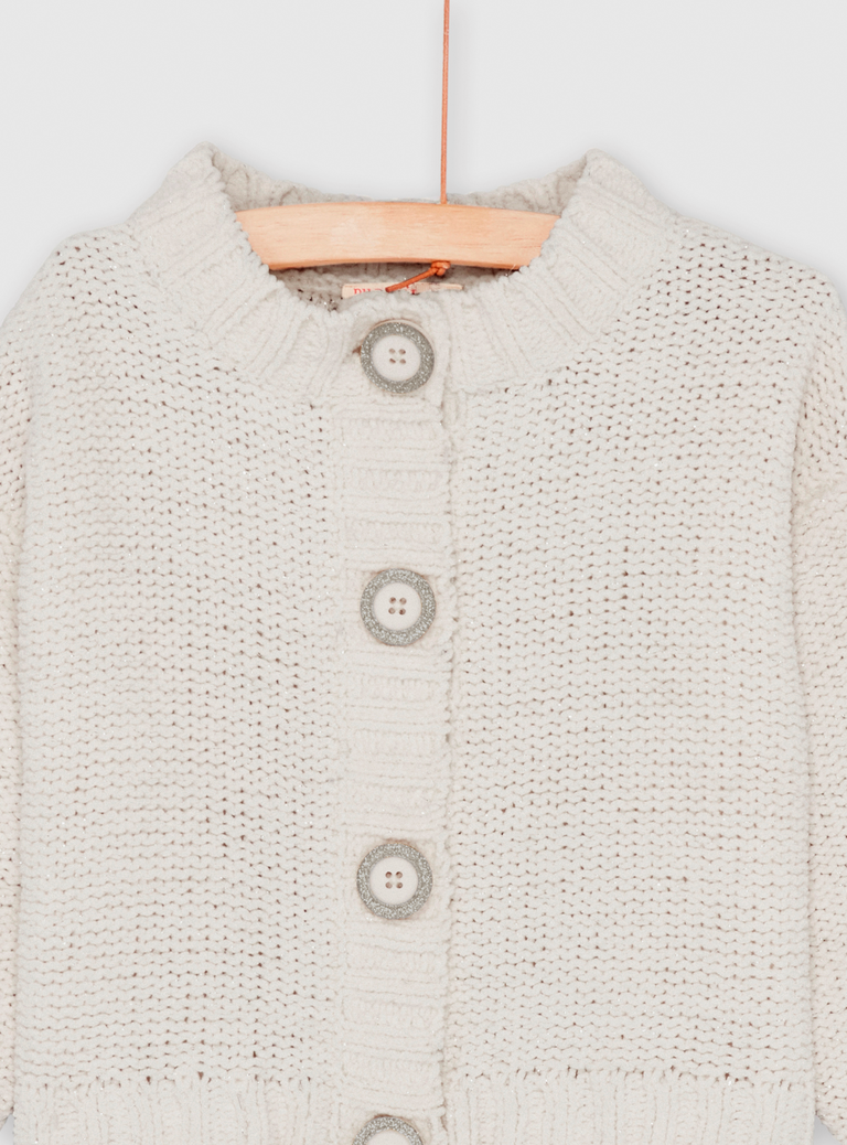 Cardigan écru à boutons fille