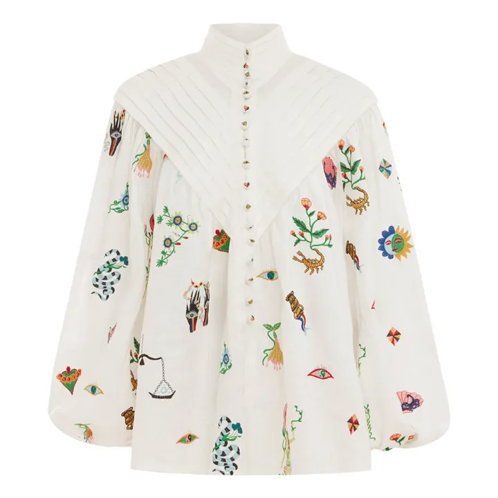 Alémais Blouse Brodée Atticus Lin | Crème