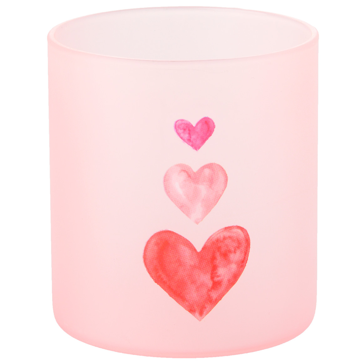 2 Teelichthalter mit Herz-Motiv rosa