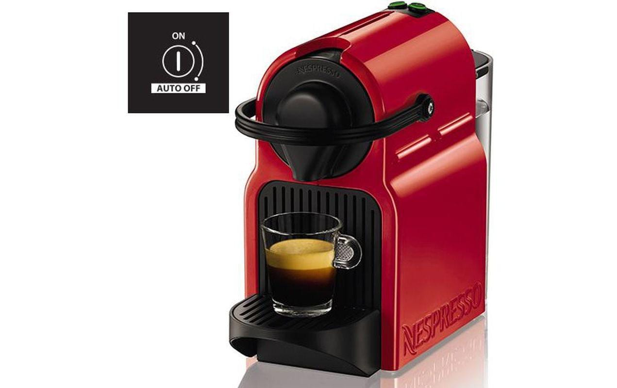 Kaffeemaschine Nespresso Inissia XN1005 RotKompakte Kapselmaschine der Original Line mit einfacher Zwei-Tasten-Bedienung
