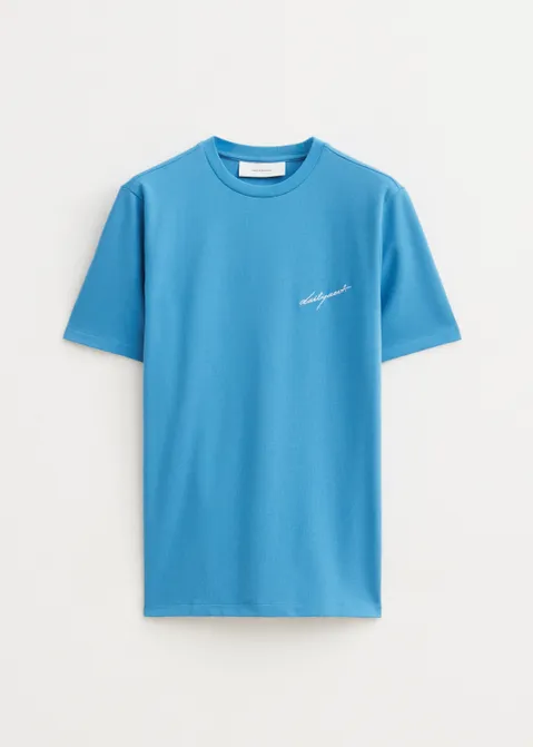 T-shirt met tekst print blauw (BLW.L)