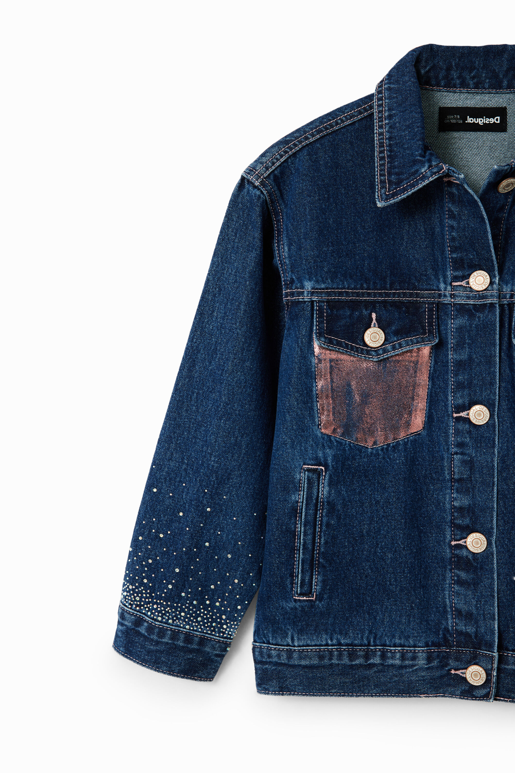 Veste trucker jean cœur
