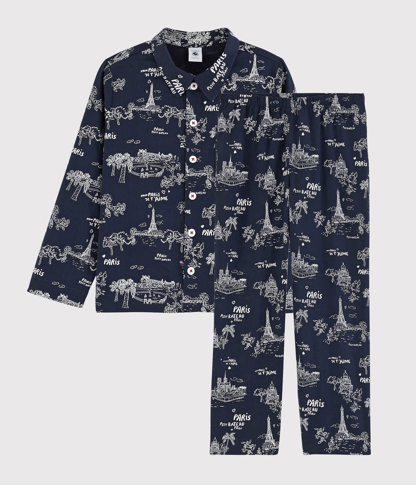 Pyjama imprimé Paris petit garçon en coton