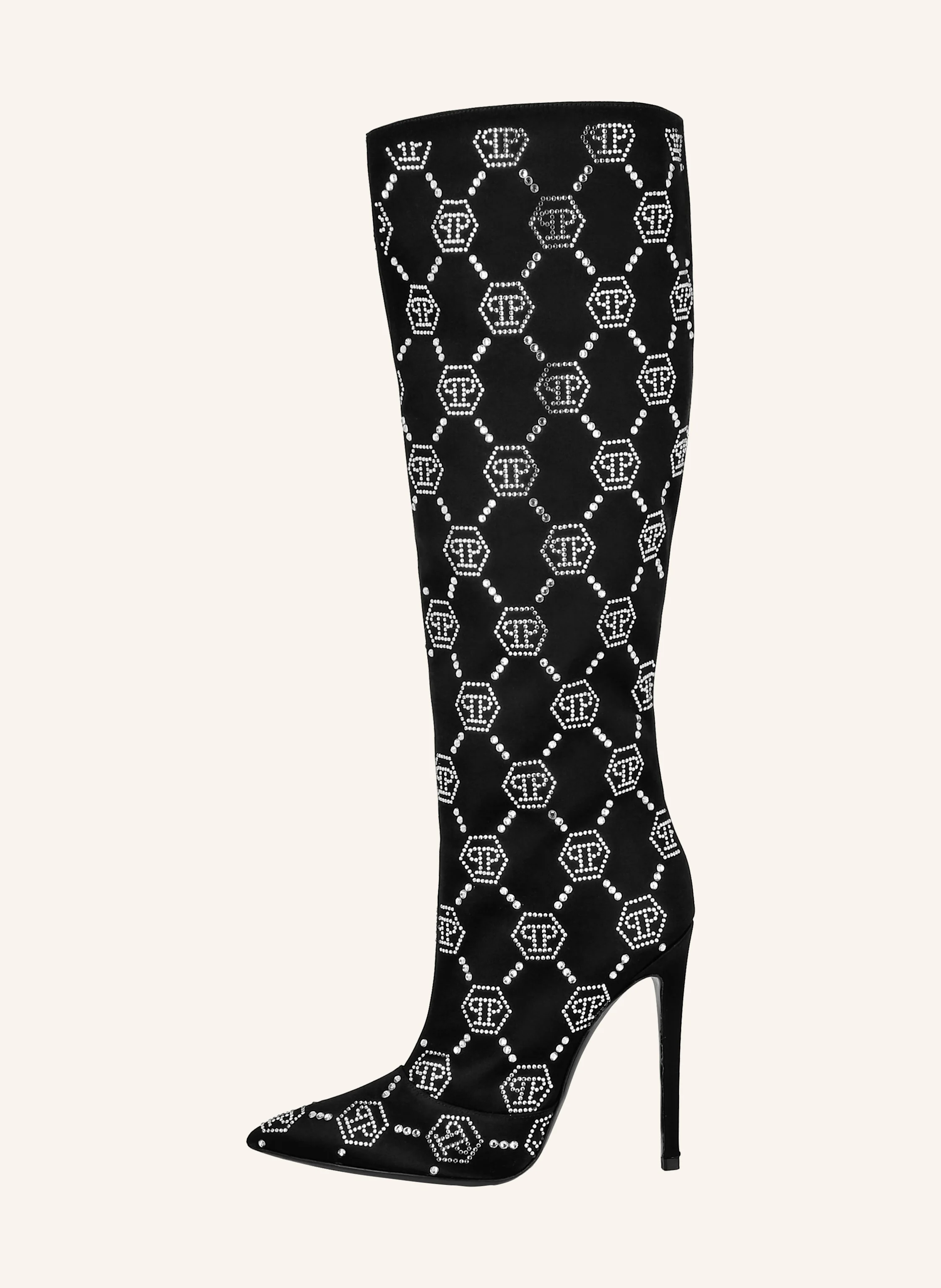 PHILIPP PLEIN Stiefel mit Steinbesatz MONOGRAM