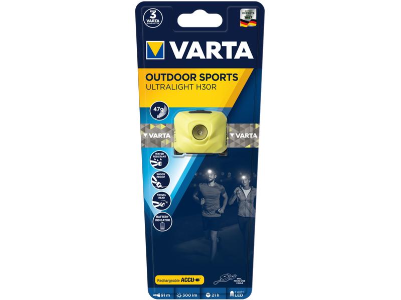 Varta Stirnlampe Outdoor Sports Ultralight H30R Hellgrün Kopflampe