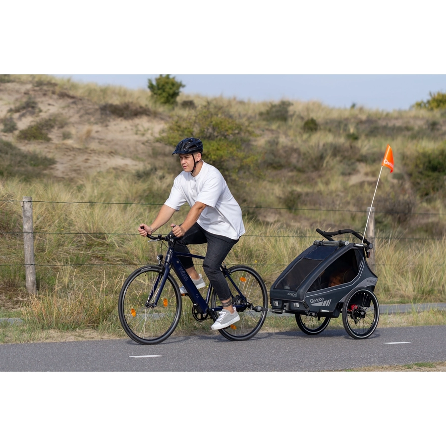 Qeridoo® Kinderfahrradanhänger Kidgoo 1 Sport Grey (Limited Edition) Kollektion 2023