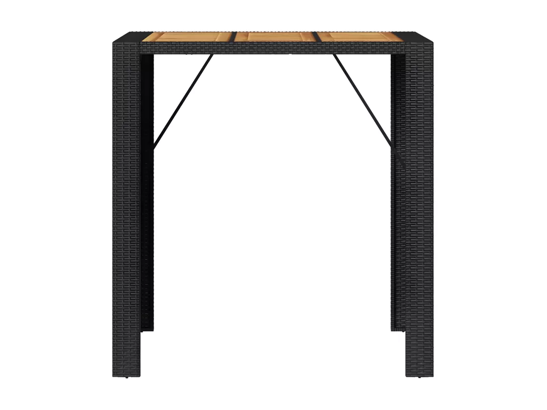 Prolenta Premium - Table de bar de jardin et dessus en bois acacia résine tressée