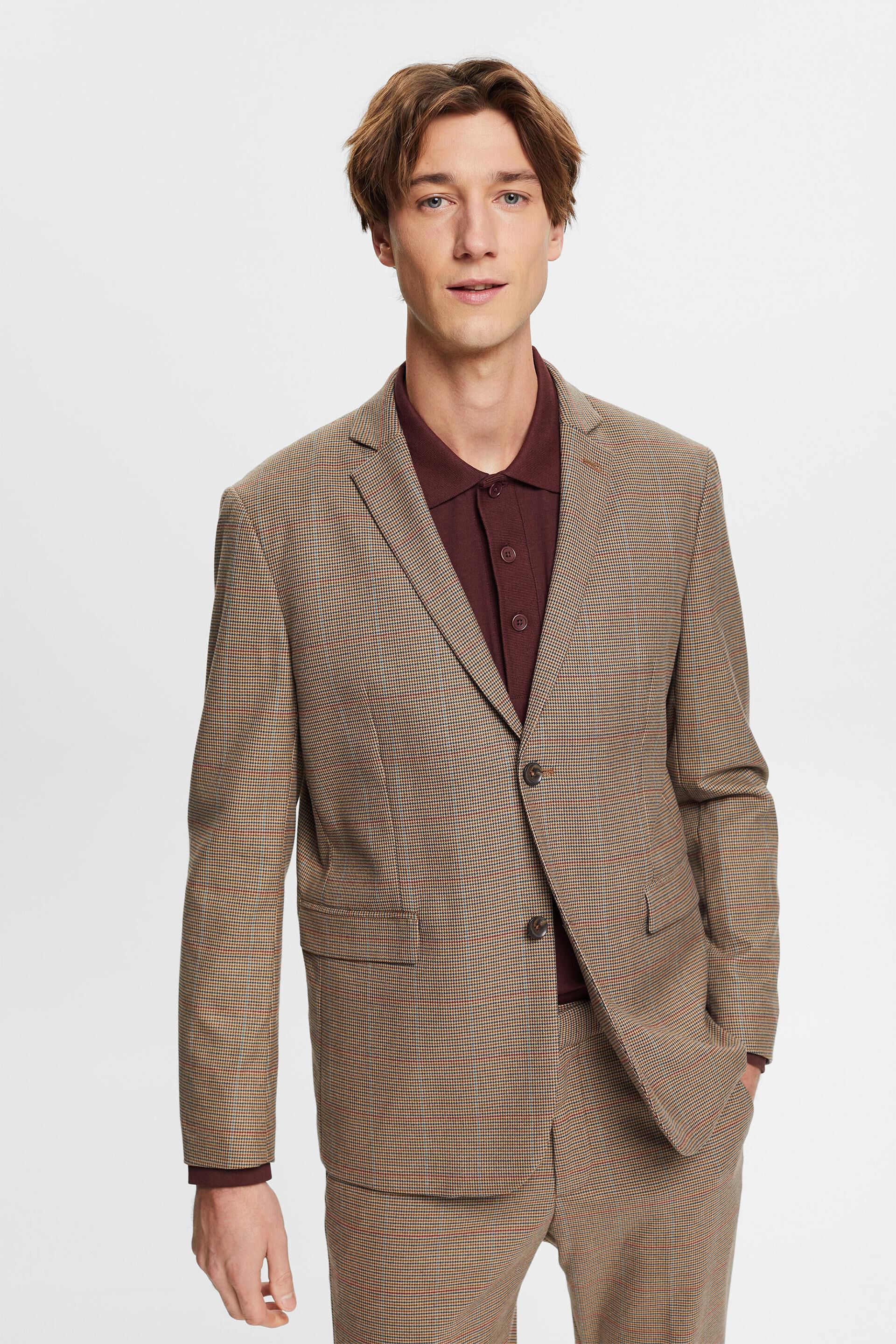 Blazer à carreaux au toucher effet laine
