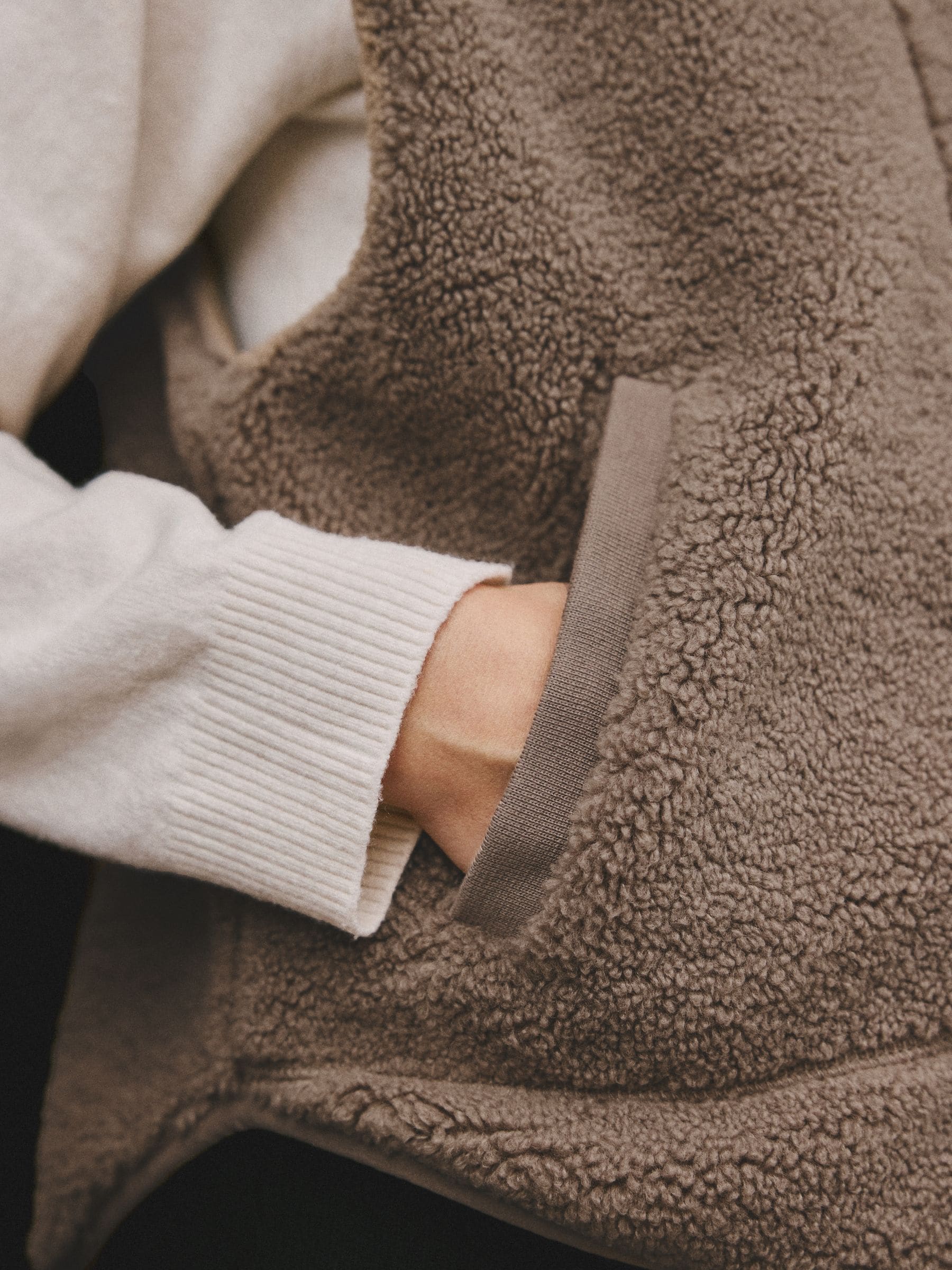 Nertsgrijs/bruin - Cord Borg Mix Zip Through Gilet