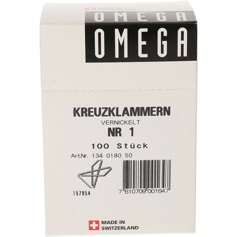 Omega Kreuzklammern, Nr. 1, 40 mm, 100 Stück