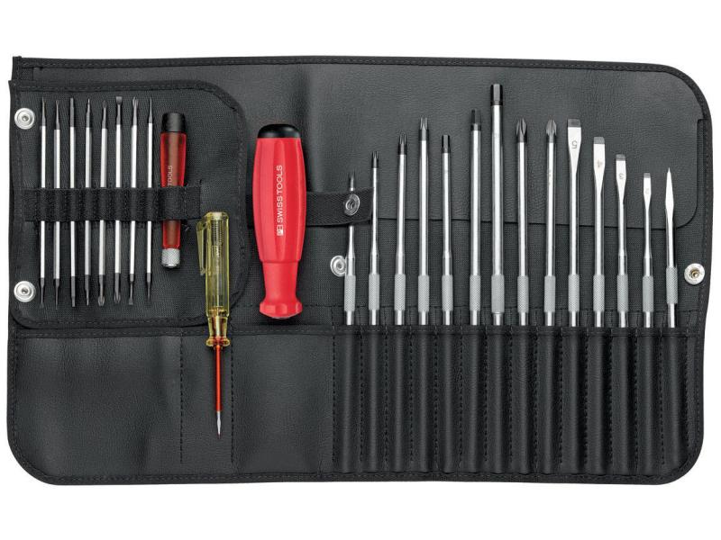 PB Swiss Tools Schraubenzieher-Set Allrounder 31-teilig Rolltasche Schraubenzieher Allrounder-Set mit Wechselklingen