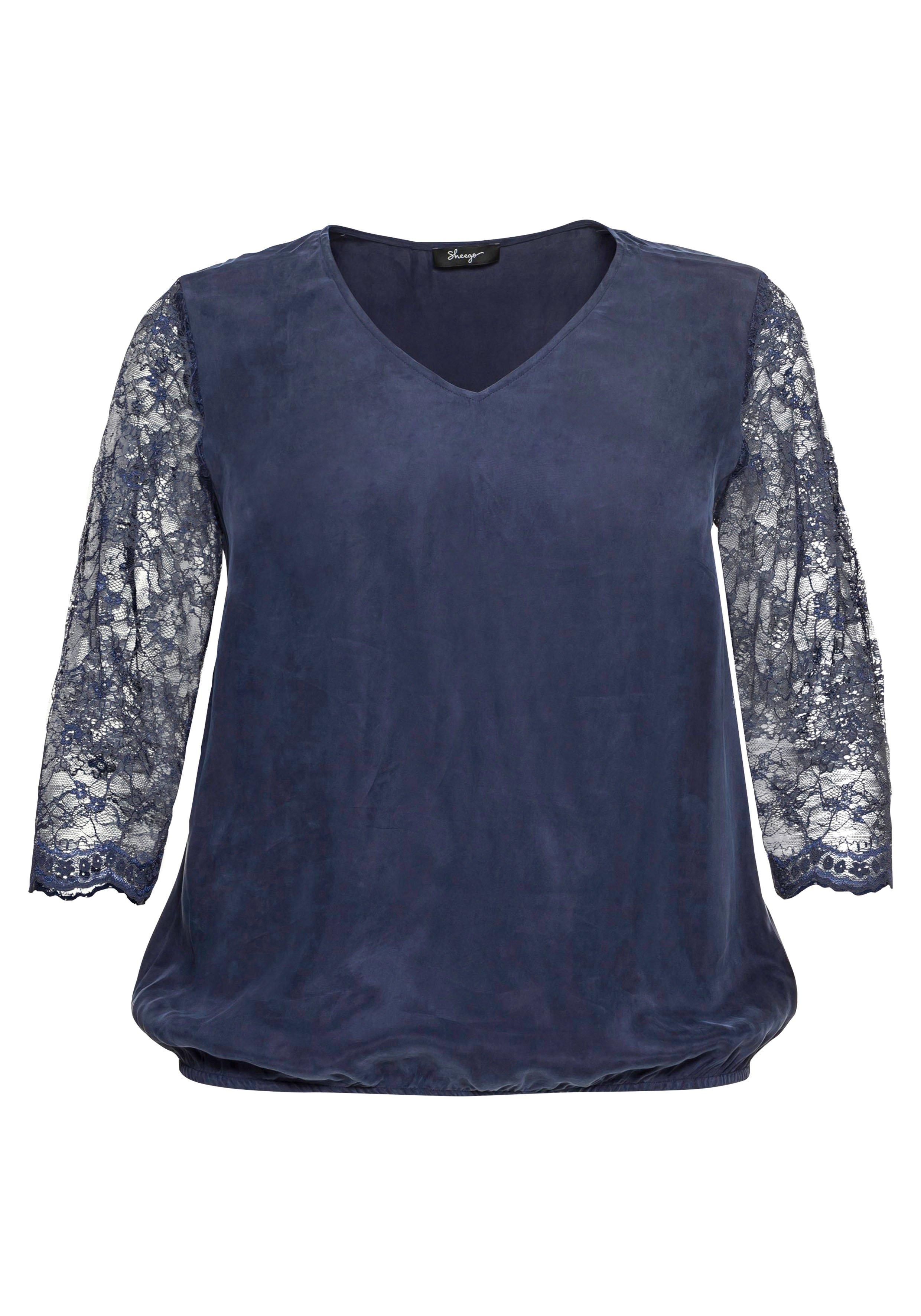 Tunika mit 3/4-Arm aus Two-Tone-Spitze