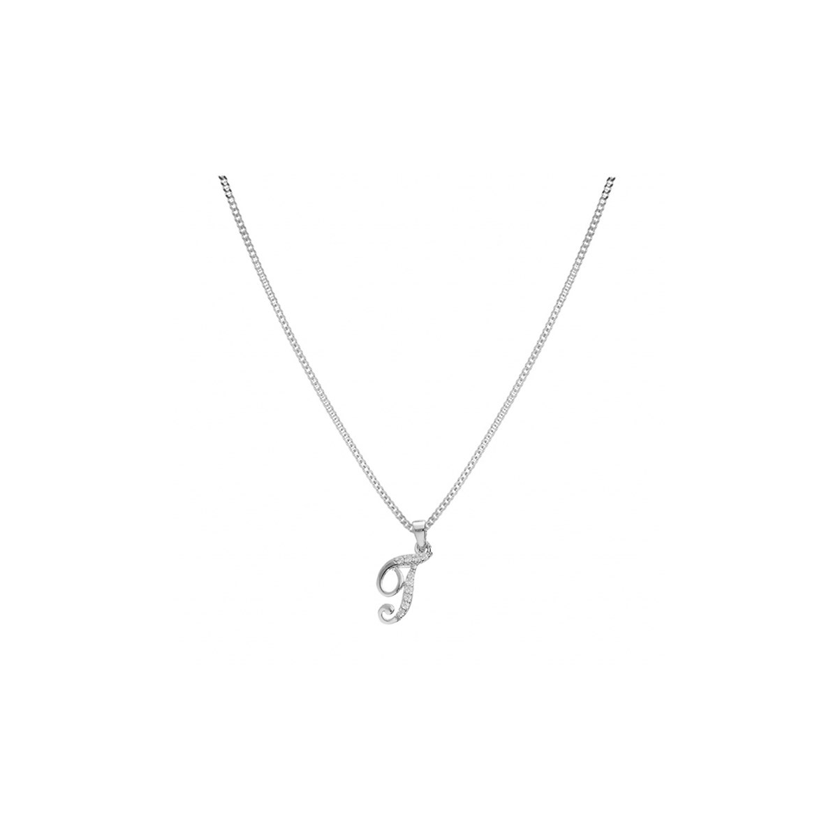 Collier Initiale Argent - Lettre T