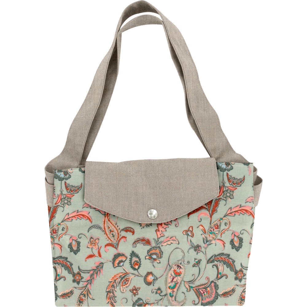 Grand Sac Cabas En Tissu Vert Bohème