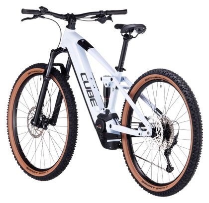 VTT Électrique Tout-Suspendu Cube Stereo Hybrid 120 Pro 625 Shimano Deore 12V 625 Wh 27.5'' Blanc Flash