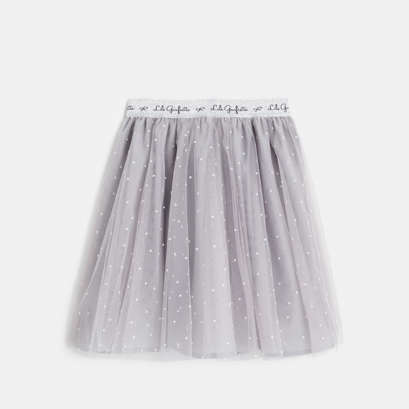 Jupon gris en tulle à pois Lili Gaufrette