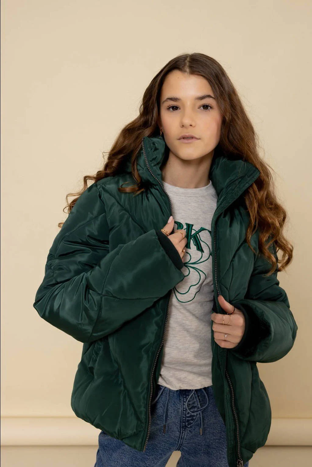 LOOXS 10sixteen gewatteerde jas groen