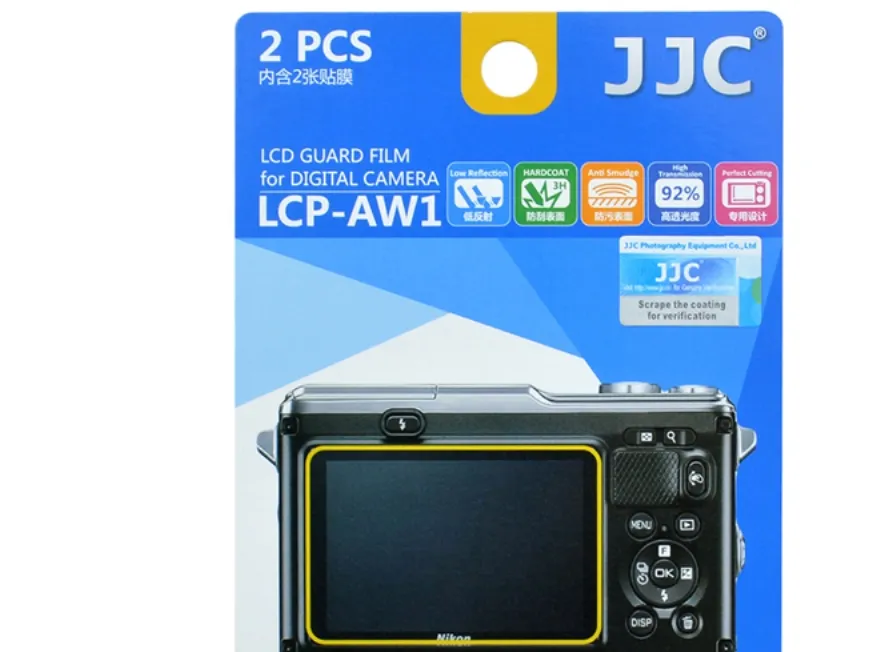 JJC LCP-AW1, Transparent, Nikon, AW1, Polyethylenterephthalatfolie (PET), Ridseresistent, 2 stk
