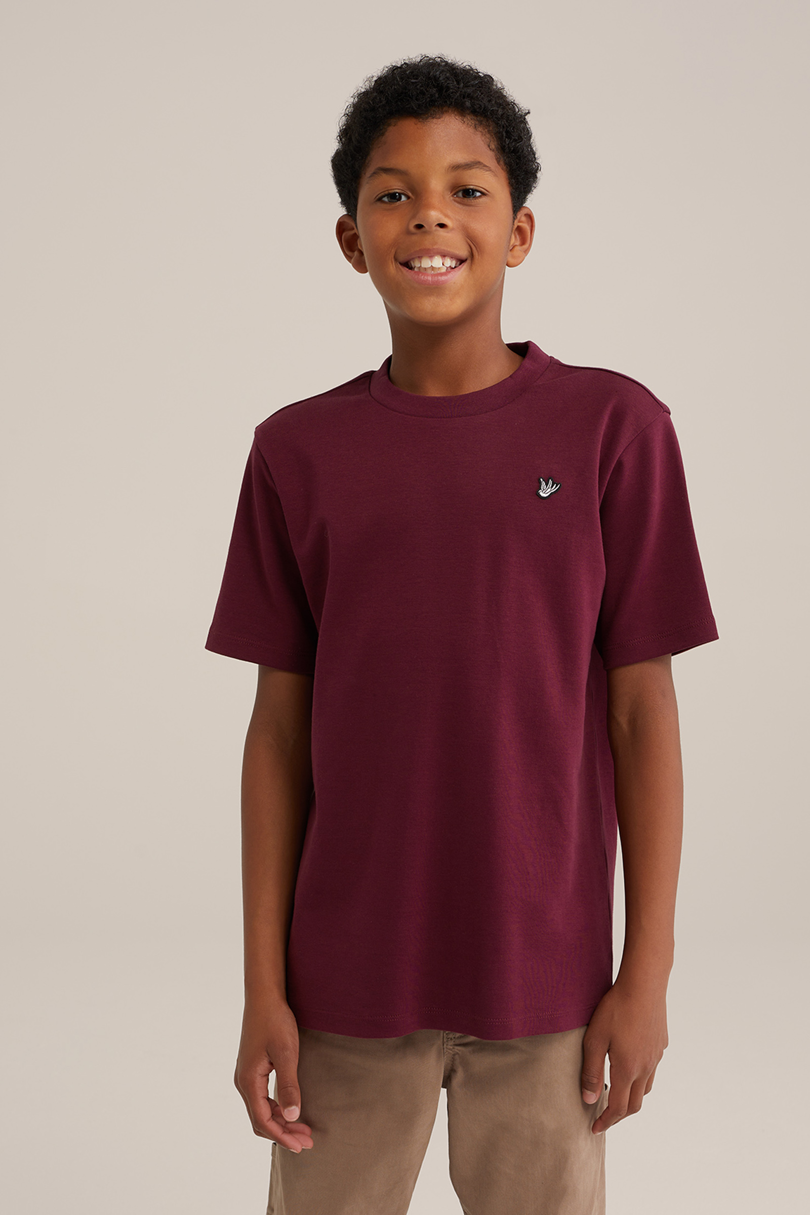 Jongens T-shirt WE Fashion Bordeauxrood