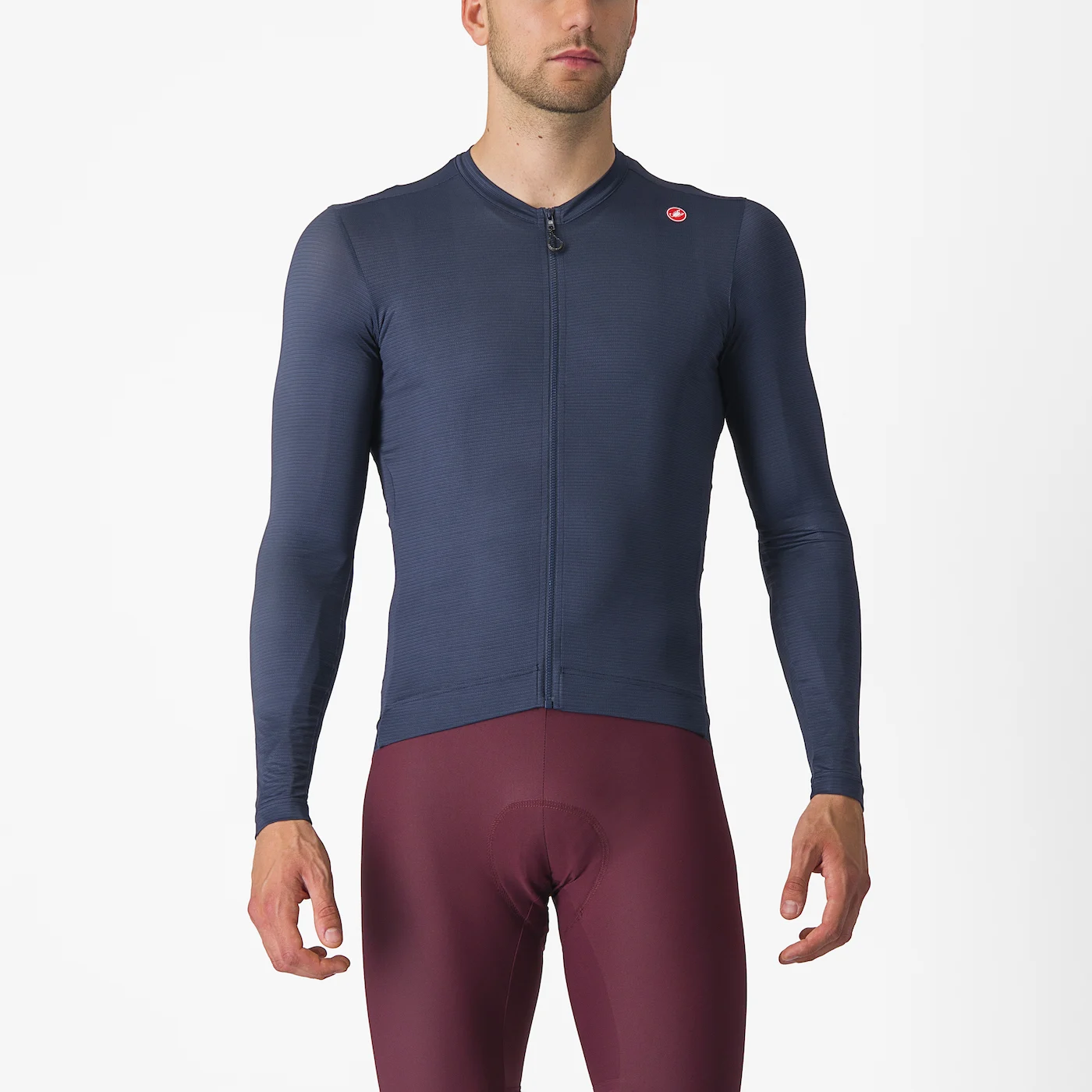 Castelli Espresso langærmet cykeltrøjeBelgian blue/silver moon herre