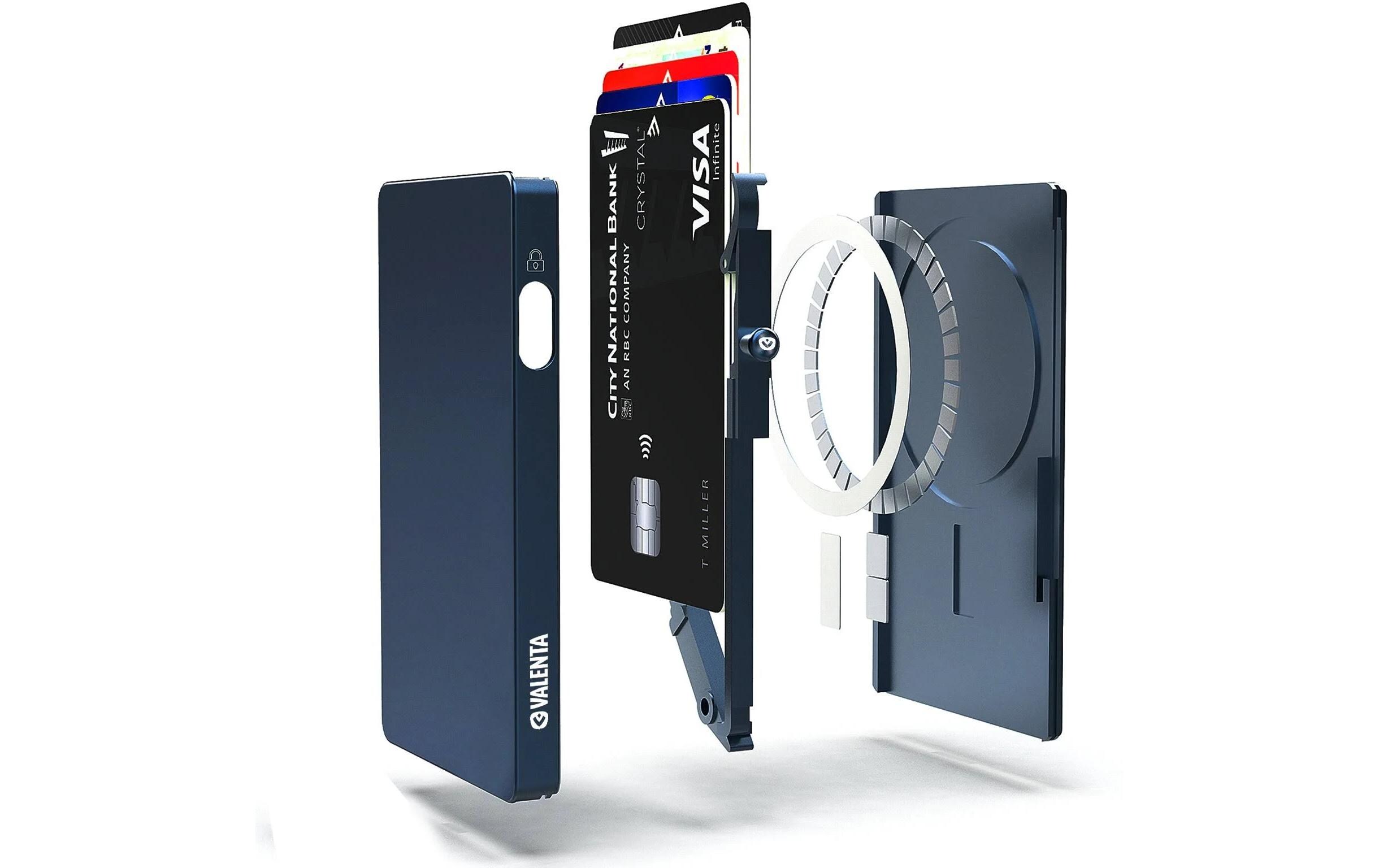 CardCase Aluminium MagSafe BlauAluminium-Kreditkartenhülle mit RFID-Schutz