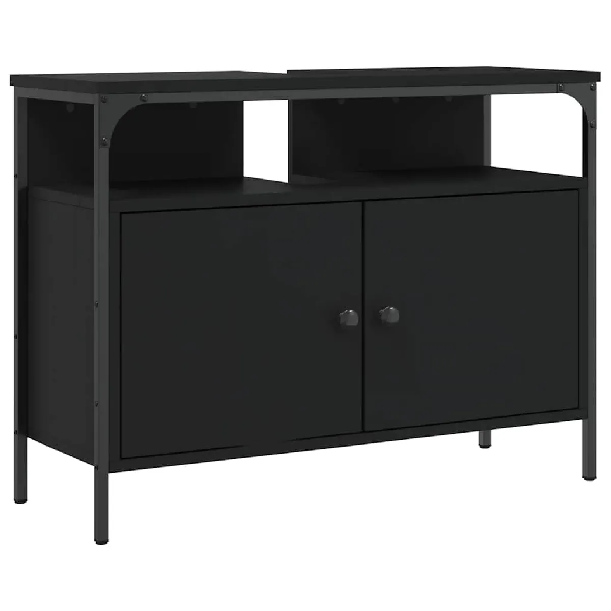 VidaXL Armoire Lavabo Salle de Bain Noir 80x30x60 cm