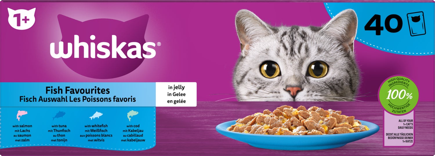 Whiskas kattenvoer in gelei Vis Selectie vis adult 85 g 40 stuks