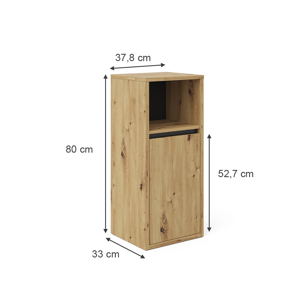 Vicco Midischrank Badschrank Badezimmermöbel Viola Eiche Anthrazit modern 38x80 Badezimmer Schrank Badmöbel Schranktür Schrankfach Ablage Aufbewahrung
