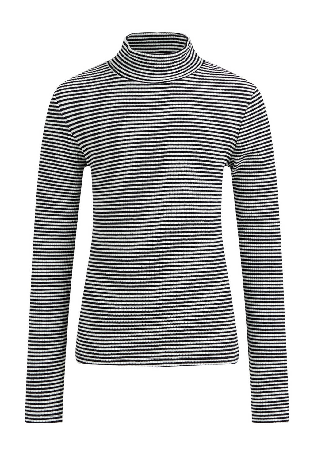 WE Fashion gestreepte top zwart/wit