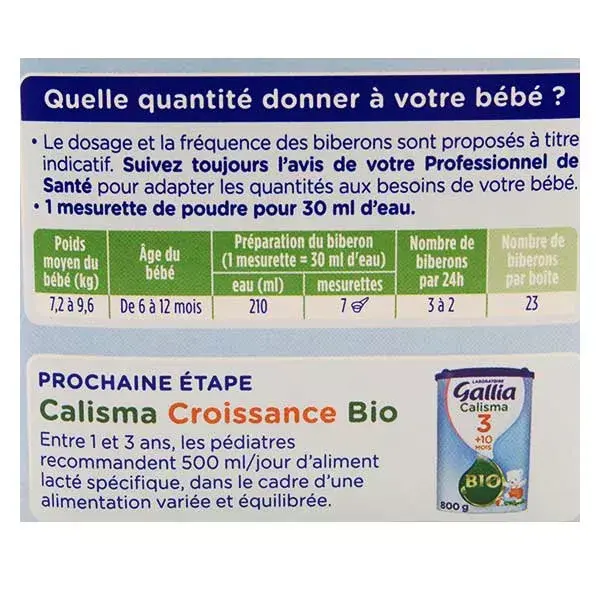Gallia Calisma Orgânica 2ª Etapa 800g