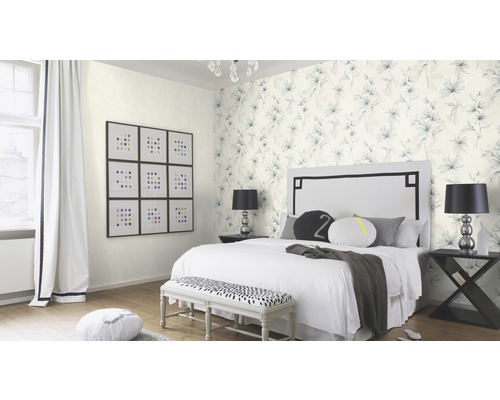 Vliesbehang 609011 effen wit