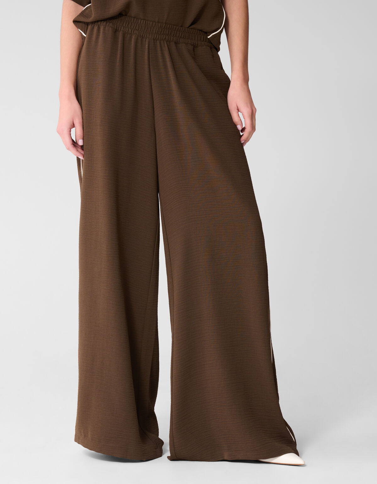 Twist Wide Leg Fit Broek Bruin