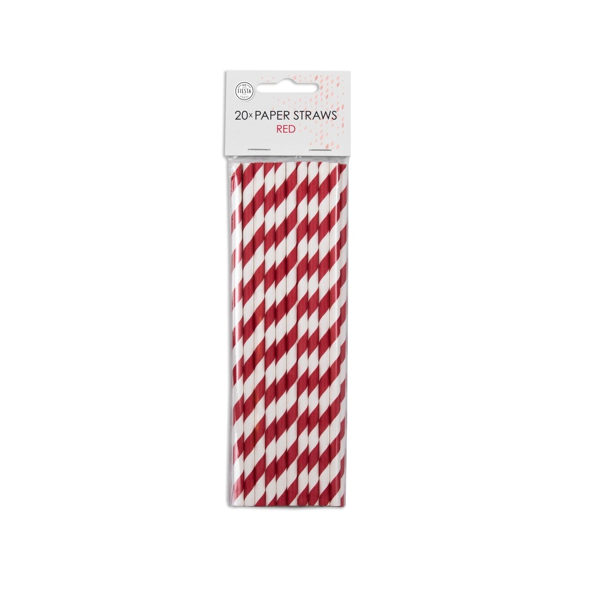 Papieren Rietjes Rood Gestreept 19,7cm 20st