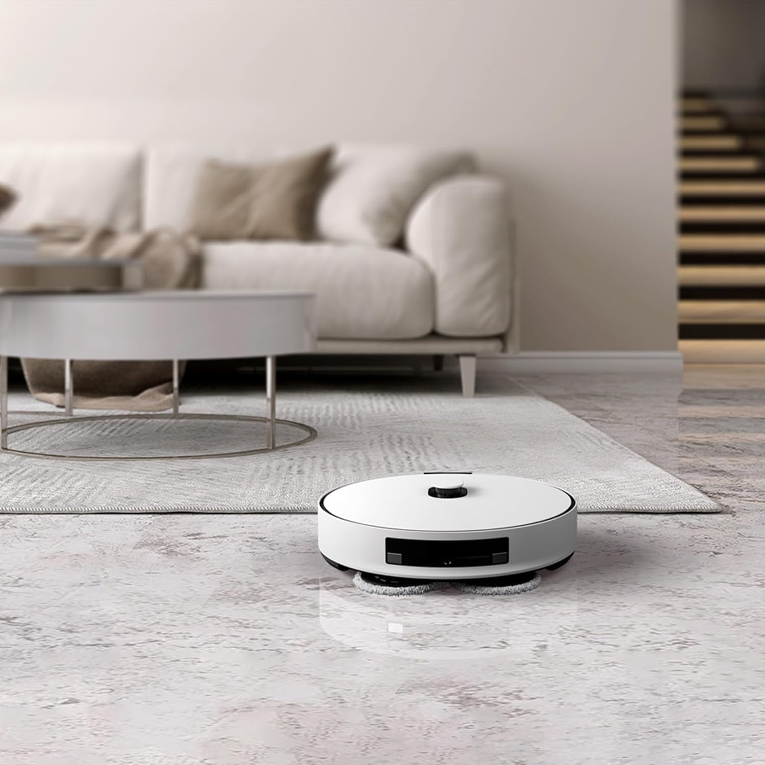 Samsung VR7MD96B14G/WD Bespoke Jet Bot Combo Steam Plus, Saugroboter mit Wischfunktion, 5 W Saugleistung, 0,25 l Staub / 0,1 l Wasser, Clean Station Steam Plus, AI Bodenerkennung, Satin Greige