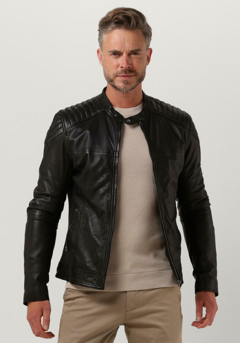 GOOSECRAFT zwarte goosecraft leren jas biker919