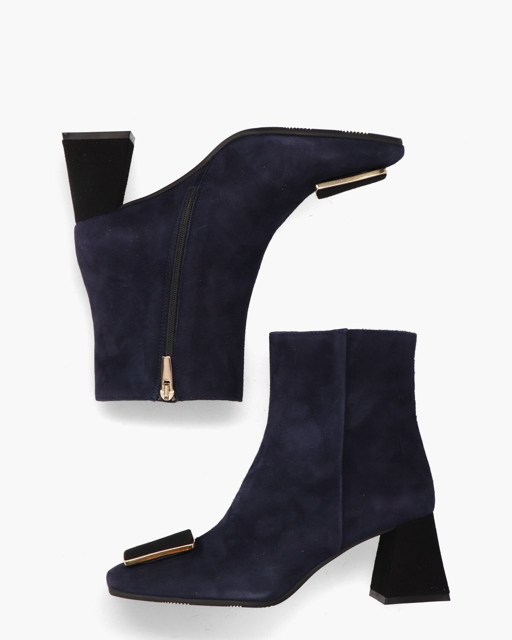 Evaluna 6537 Donkerblauw/Zwart Dames Enkelboots