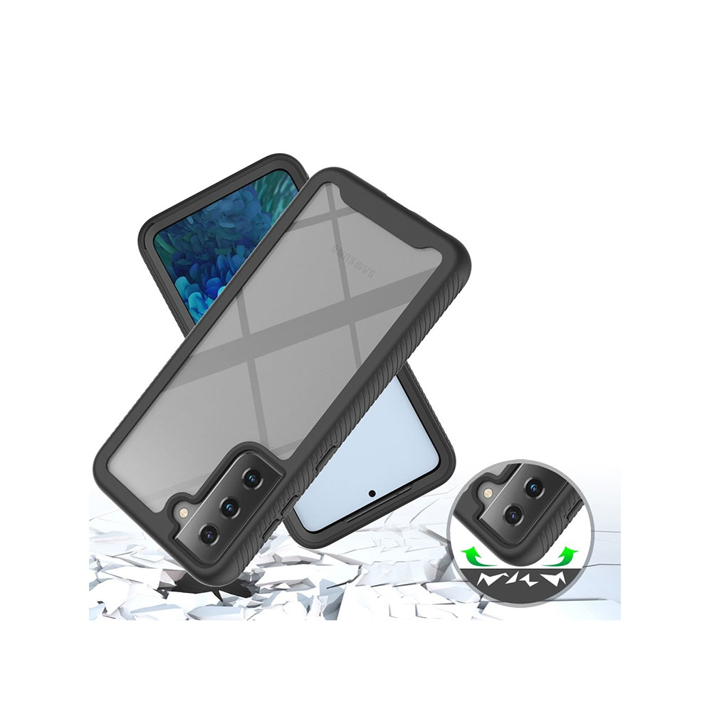 iPhone 13 Pro Hybrid 2in1 Hülle Shock Proof   Acryl Rückseite - Schwarz