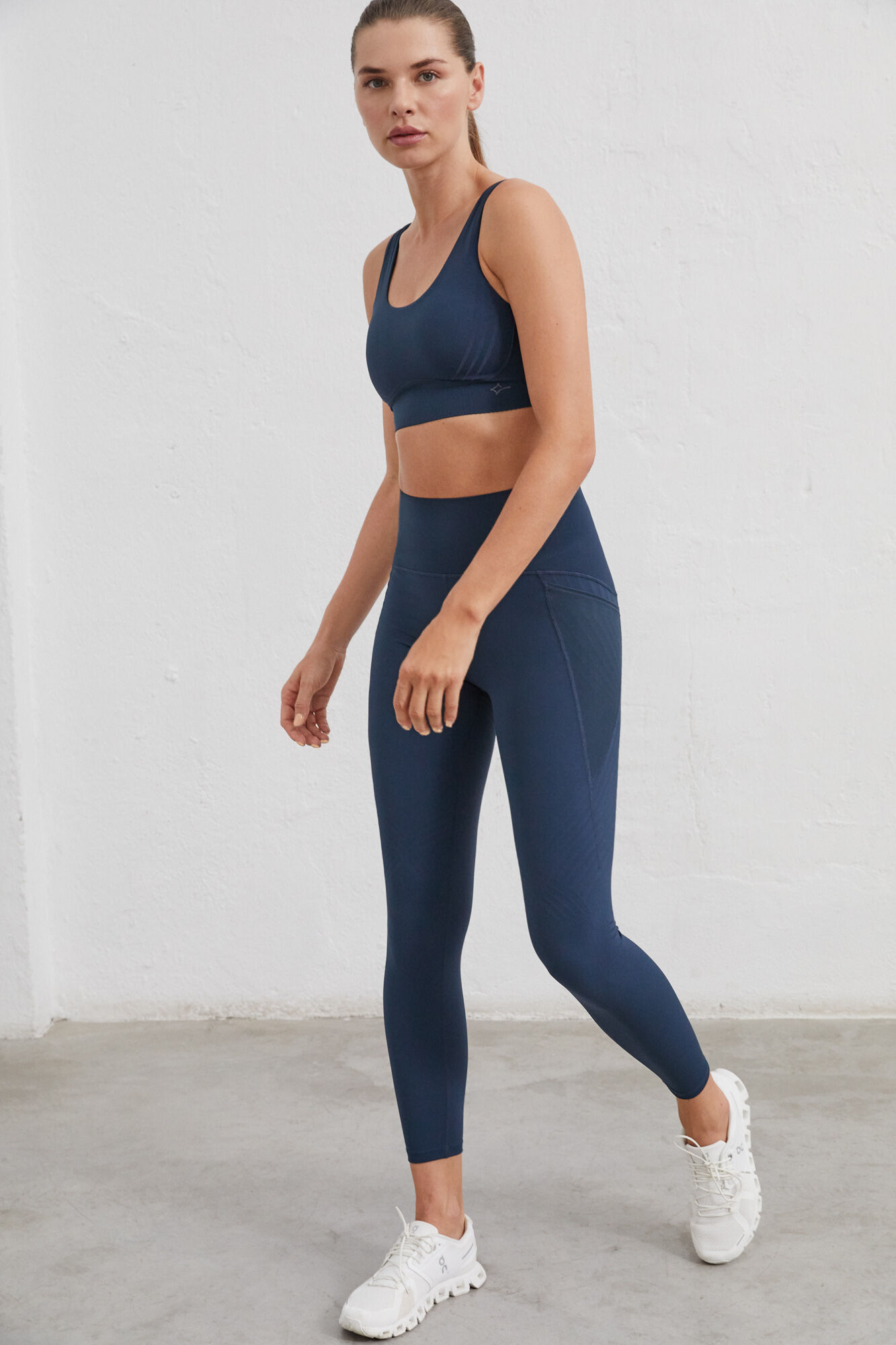 Leggings largos azul marinho Power Sculpt - azul