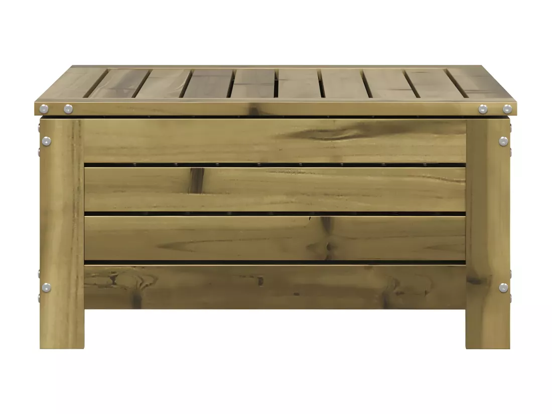 Repose-pied de jardin avec coussin bois de pin imprégné