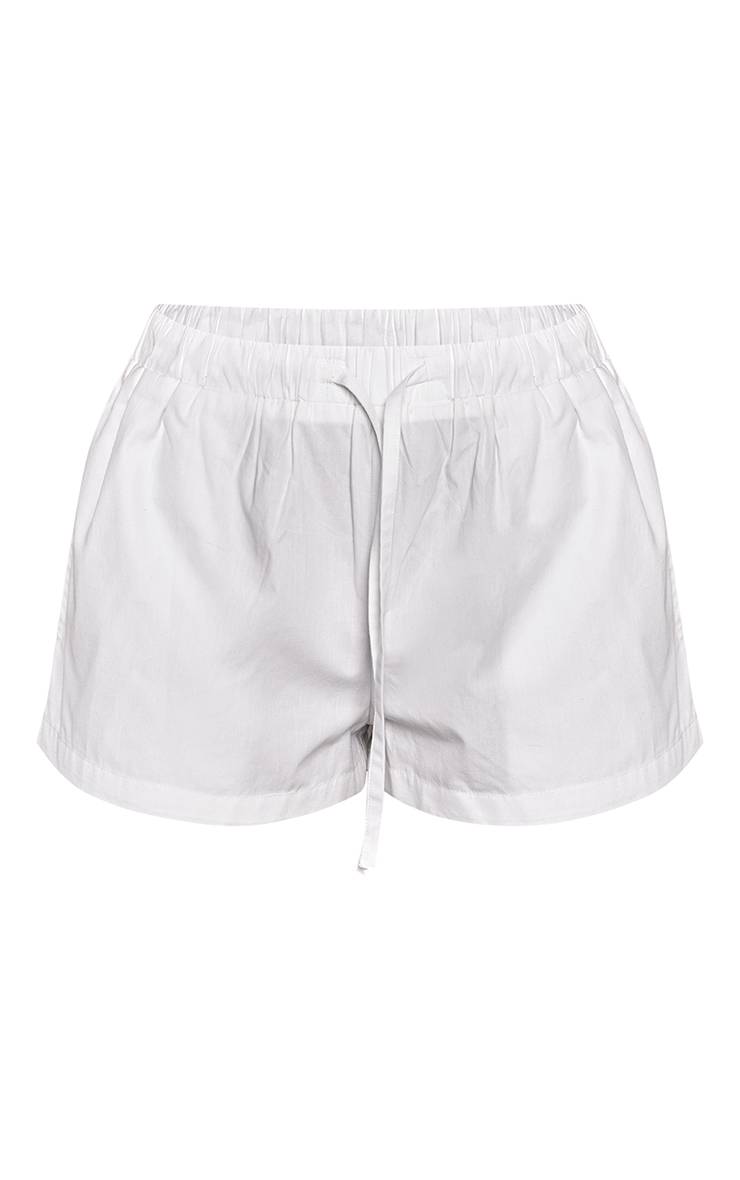 Blanc Short Ample En Coton Avec Cordon De Serrage